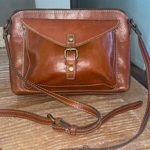 PATRICIA NASH AVELLINO CROSSBODY TAN GENUINE LEATHER AUTHENTIC EUC